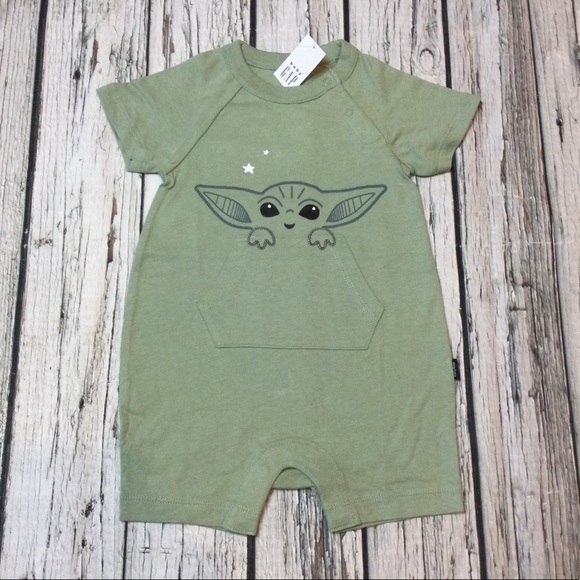 GAP Other - Baby Gap Boys 3 6 12 18 24 Months Baby Yoda Star Wars Shorts Romper. NWT